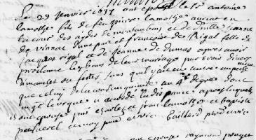 Mariage d_Antoine Lamothe et Francoise de Rigal 1699.jpg